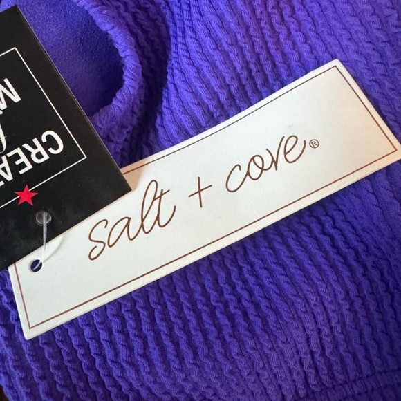 New One-Shoulder Purple Ribbed Bikini Set - Picture 7 of 7